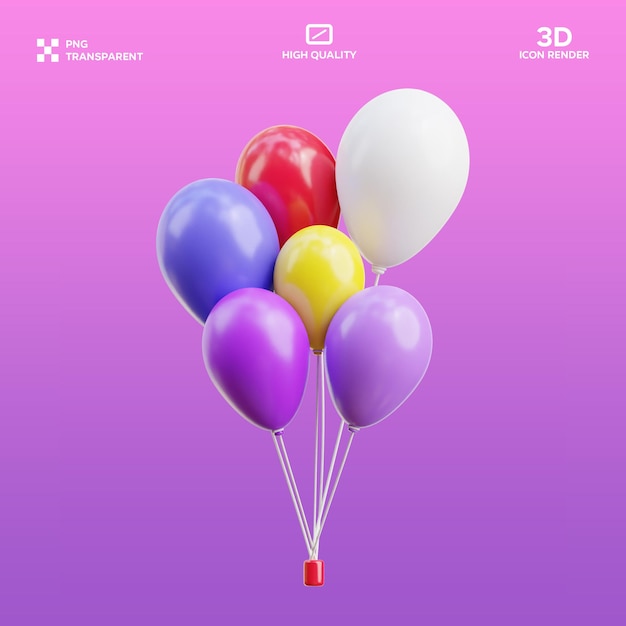 3D Illustration of a Dog with Balloons – Free Download