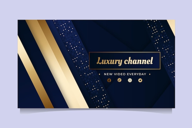 Gradient Golden Luxury YouTube Channel Art Template – Free Download