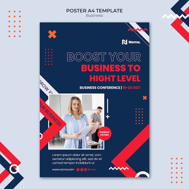 Business Boost Poster Template – Free Download Stock Photo