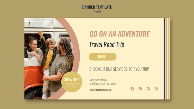 Travel Road Trip Discount Banner – Free Download