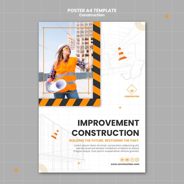 Flat Design Construction Template – Free Download