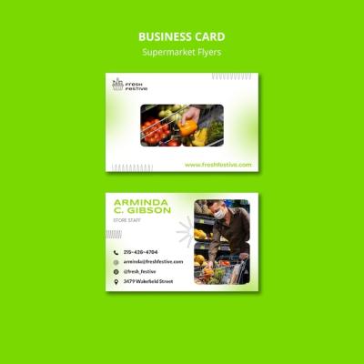 Supermarket Horizontal Business Card Template – Download Free Stock Photo