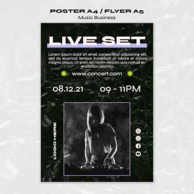 Live Music Show Poster Template – Free Download