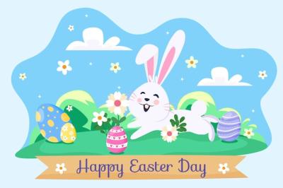 Flat Easter Background – Free to Download