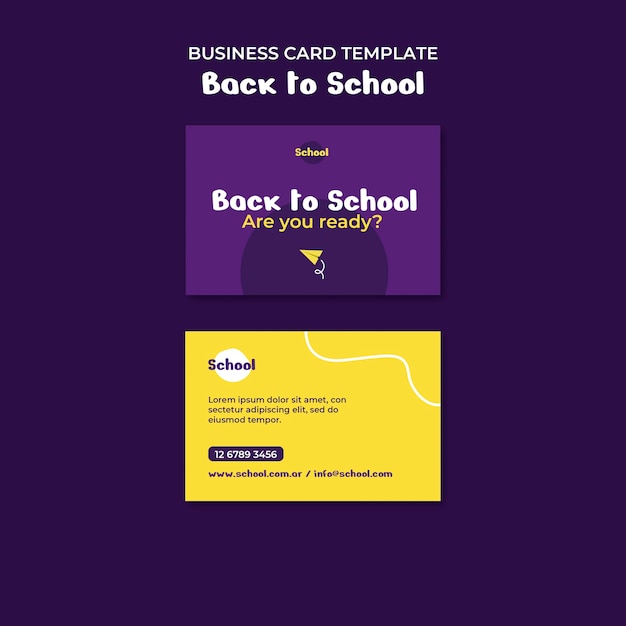 Back to School Business Card – Free Download