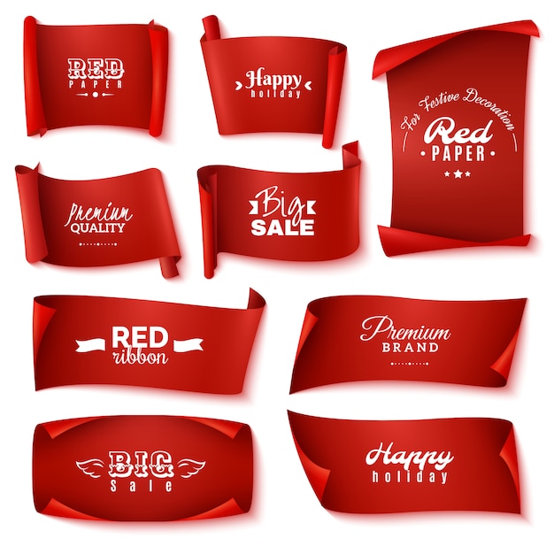 Red Paper Banner Set – Free Stock Photos for Download