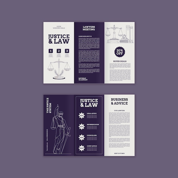 Lawyer Trifold Brochure Template Design – Free Download