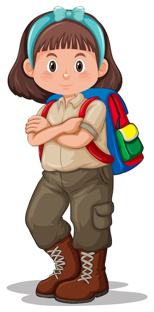 A Brunette Girl Scout Character – Free Download