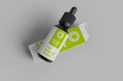 CBD Packaging Mockup: Dropper Bottle and Serum Bottle Designs – Free Download