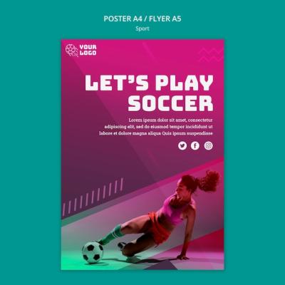 Soccer Training Poster Template – Download Free Stock Photo