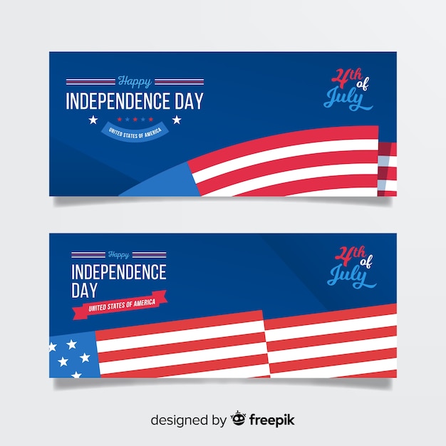 Fourth of July Banners – Free Download Vector Templates