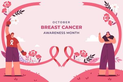 Flat Background for Breast Cancer Awareness Month – Free Download