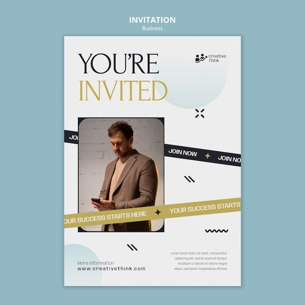 Gradient Business Strategy Invitation Template – Free Download