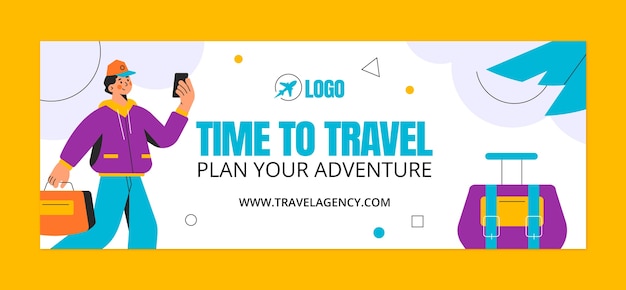 Flat Design Travel Agency Facebook Cover – Free Download