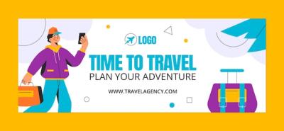 Flat Design Travel Agency Facebook Cover – Free Download