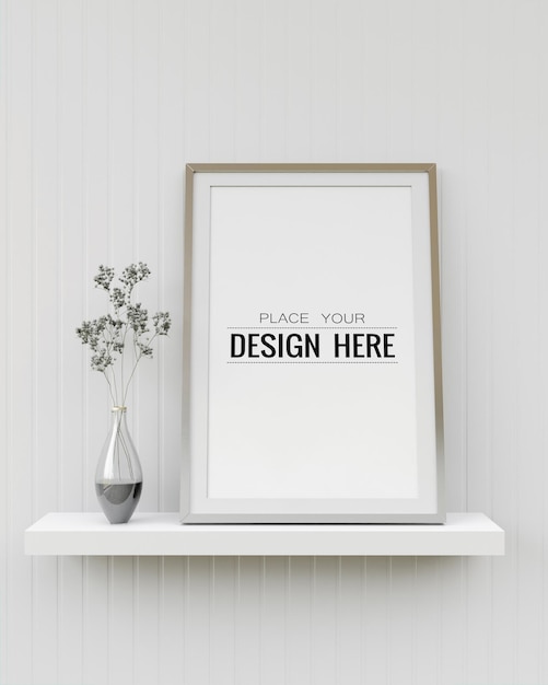 Wall Art Mockup: Canvas Frame in Living Room – Free Stock Photo Download