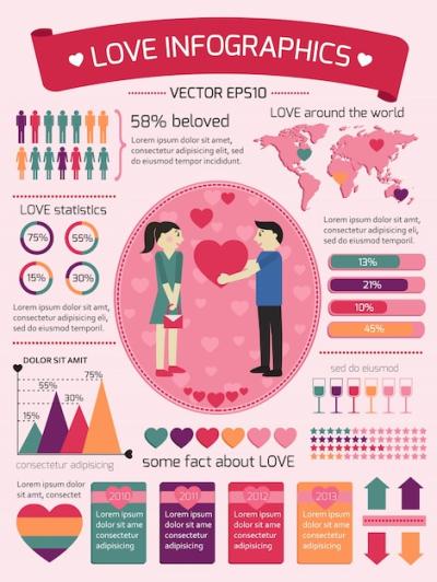 Infographic Elements for Love – Free Download, Download Free Stock Photo