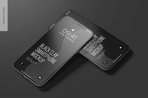 Black Clay Smartphone Mockup – Free Download