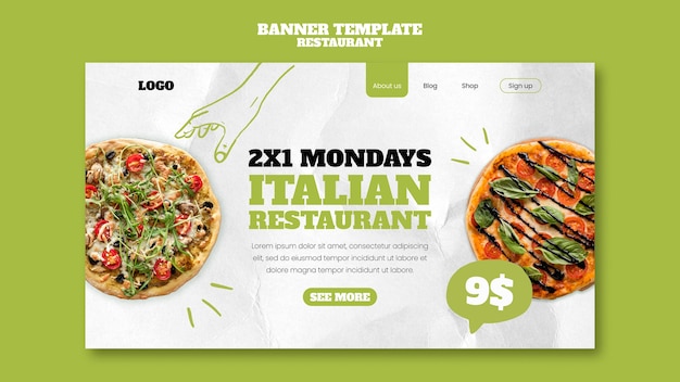 Hand Drawn Italian Restaurant Landing Page – Free Download