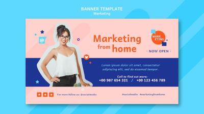 Marketing Banner Template Featuring Photo – Free Download