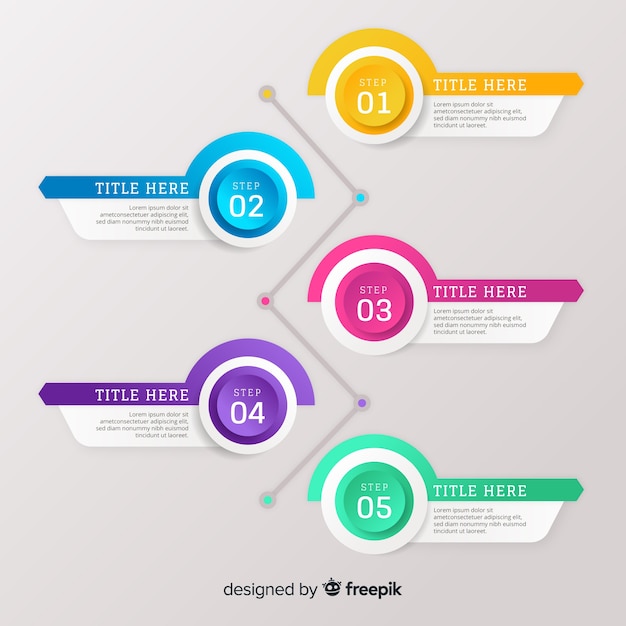 Gradient Flat Colorful Step Infographics – Free Stock Photo, Download for Free