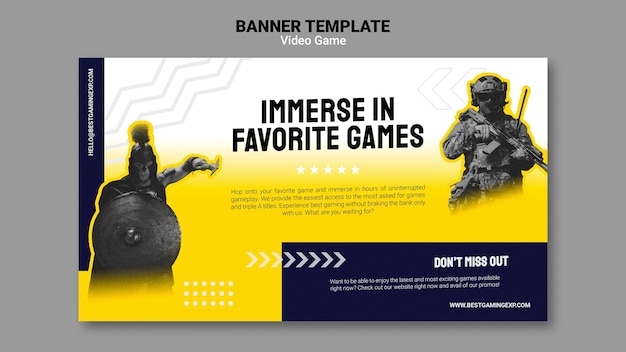 Flat Design Video Games Template – Download Free Stock Photo