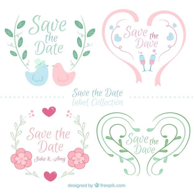 Fun Set of Flat Wedding Labels – Free Download