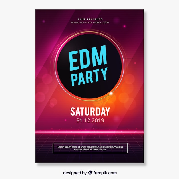 Abstract Party Poster Template – Free Download