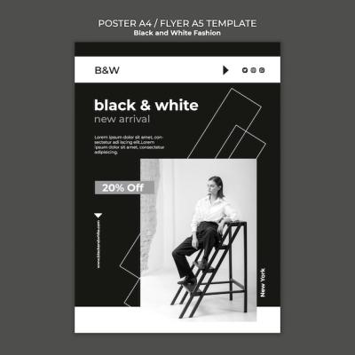 Black and White Fashion Print Template – Download Free Stock Photo