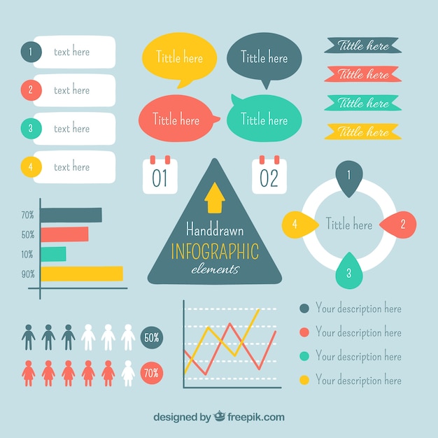 Hand Drawn Infographic Elements Set – Free Download