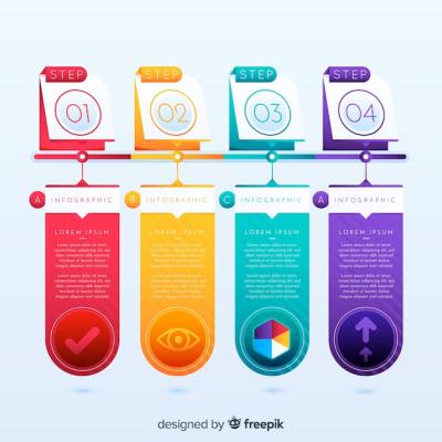 Colorful Infographic Steps Design Template – Free Download