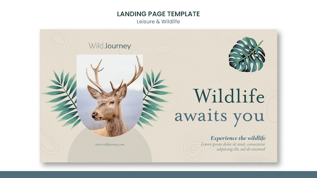 Leisure and Wildlife Landing Page Template – Download Free Stock Photo