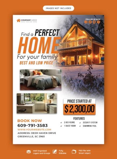 Real Estate House Property Flyer Poster Template – Free Download