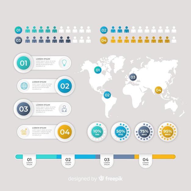 Infographic Element Collection – Flat Design for Free Download