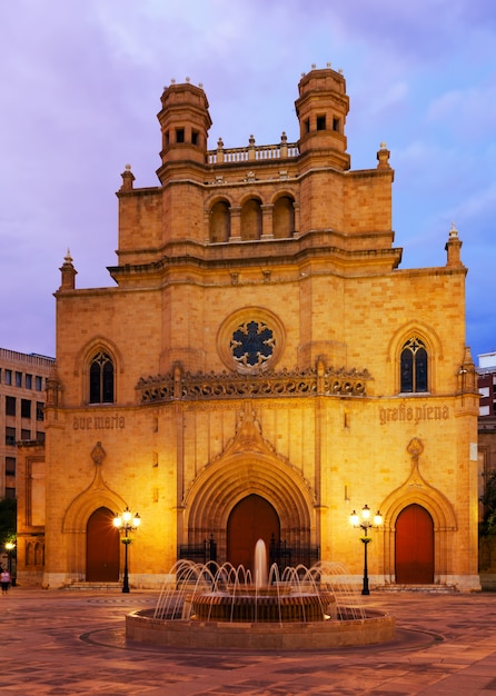 Evening View of Gothic Cathedral at Plaza Mayor in Castellon de la Plana – Free Stock Photo, Download Free