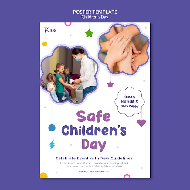 Children Day Poster Template Design – Free Download