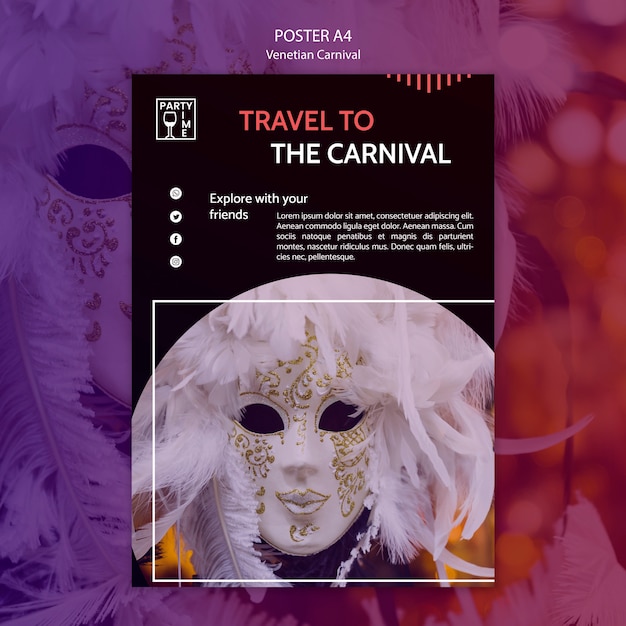 Venetian Carnival Poster Concept Template – Free to Download