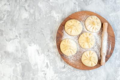 Little Raw Dumplings on a White Background – Free Stock Photo for Download