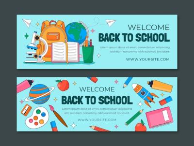 Horizontal Sale Banner Template for Back to School Season – Download Free Stock Photo