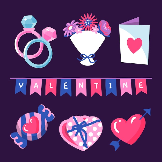 Valentine’s Day Vector Elements Collection – Free Stock Photo Download