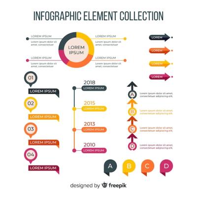 Colorful Infographic Element Collection in Flat Design – Free Download