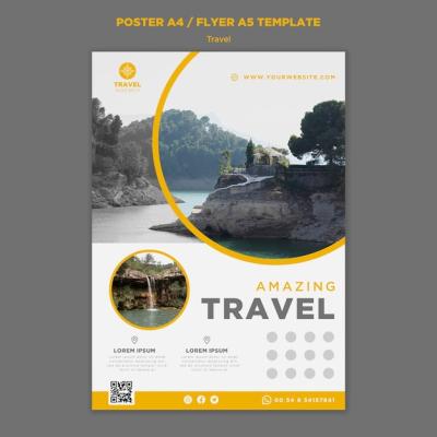 Vertical Travel Poster Template Featuring Nature Landscape – Free Download