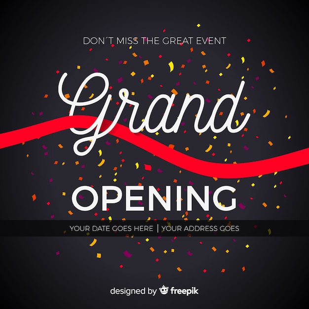 Grand Opening Background in Flat Style – Free Download