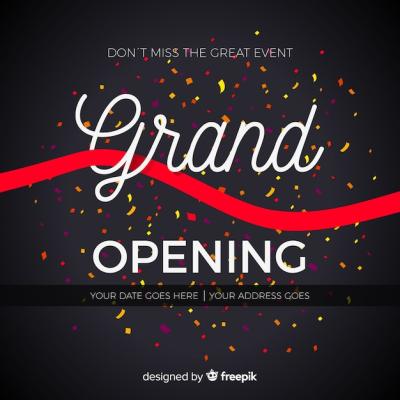 Grand Opening Background in Flat Style – Free Download