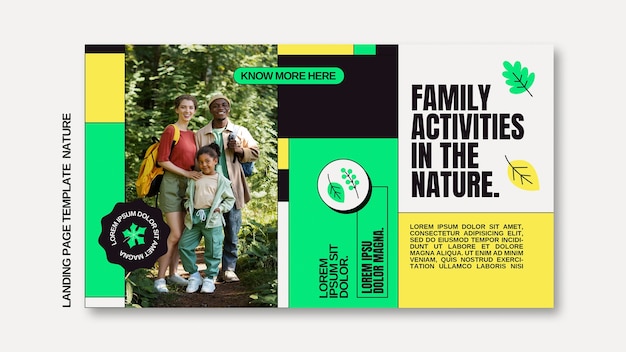 Family Activities Template in Flat Design – Free Download