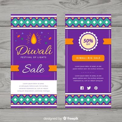 Colorful Diwali Sale Flyer Template – Free Download