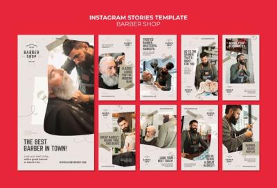 Barber Shop Instagram Stories Template Design – Free Download