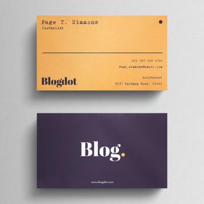 Minimal Blogger Business Card – Free Download