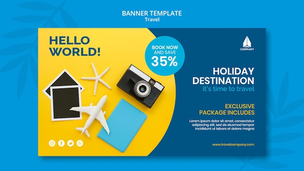 Horizontal Banner for Vacation Traveling – Free Download