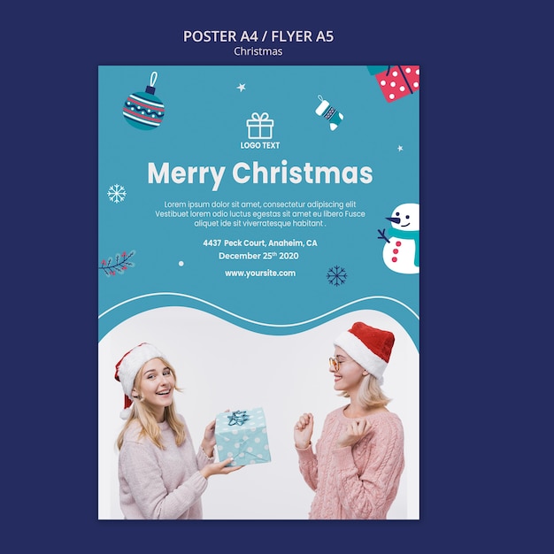 Christmas Sale Poster Template – Free Download